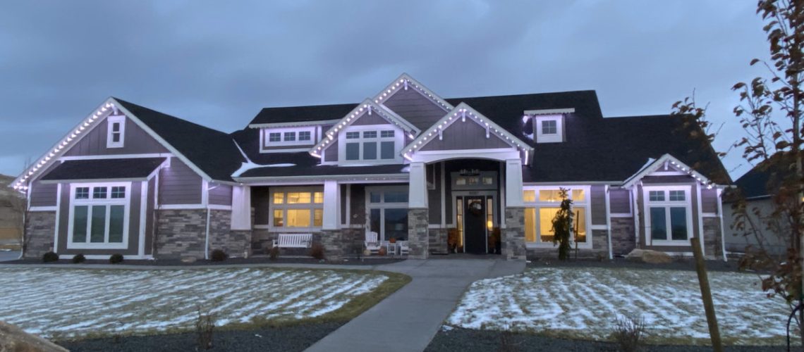 soffit lighting options for architectural lighting with colored led bulbs in the fixtures at this house